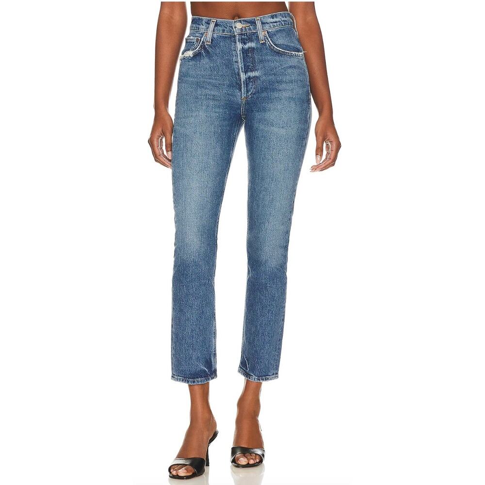 Agolde Riley Long High Rise Straight Jeans - Picture 2 of 12